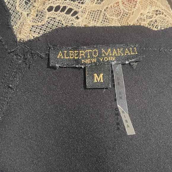 Alberto Makali Black Dress with Beige Lace Trim Size M - Picture 10 of 10